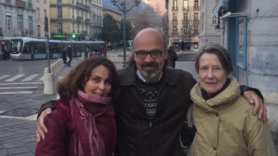 Csilla Jaray-Benn, Andreas Grundtvig and Susan Holden in Grenoble, 2019